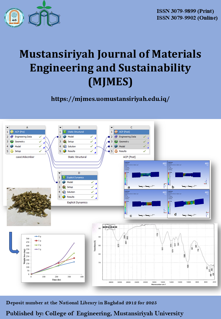 Mustansiriyah Journal of Materials Engineering and Sustainability